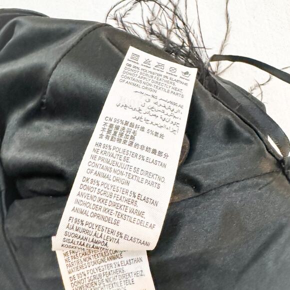 Club L London Black Count Me In Feather Trousers Pant Size 6 - Picture 6 of 9